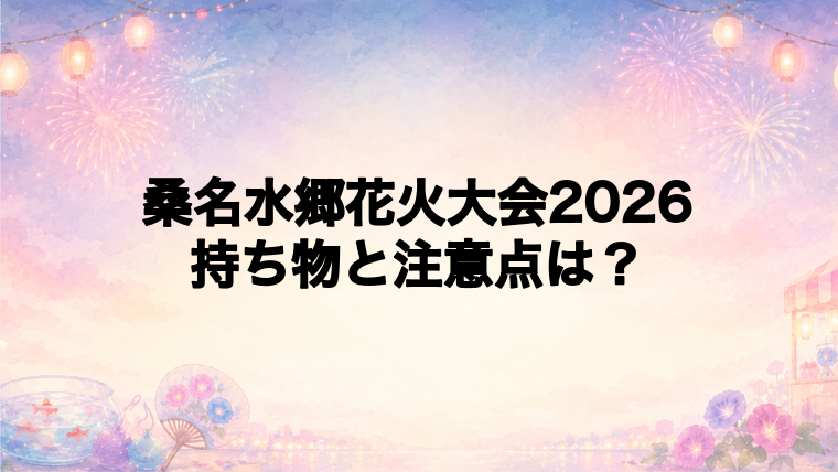 桑名水郷花火大会2026に行く前の持ち物と注意点